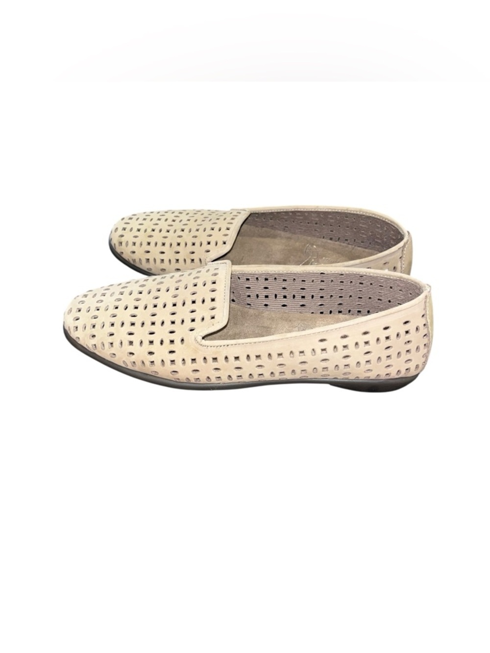 Aerosoles stitch n turn beige cutout flats loafers shoes new nwot 8